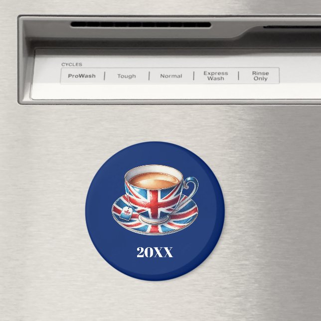 British Flagga English Tekopp Fridge Magnet (In Situ (Dishwasher))