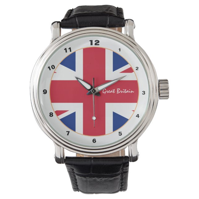 British Flagga & Förenade kungariket trendig mode  Armbandsur (Framsida)