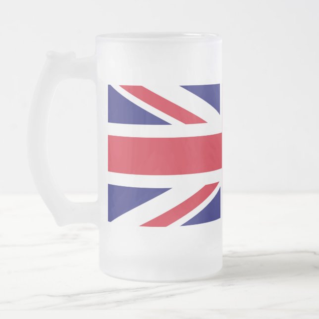 British Flagga Frostat Ölglas (Vänster)
