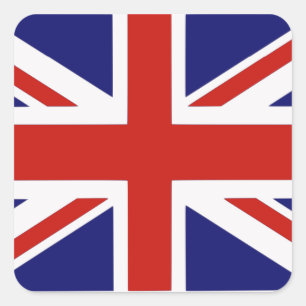 British flagga fyrkantigt klistermärke