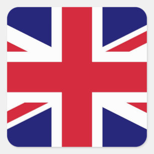 British Flagga Fyrkantigt Klistermärke