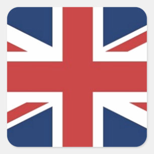 British Flagga Fyrkantigt Klistermärke