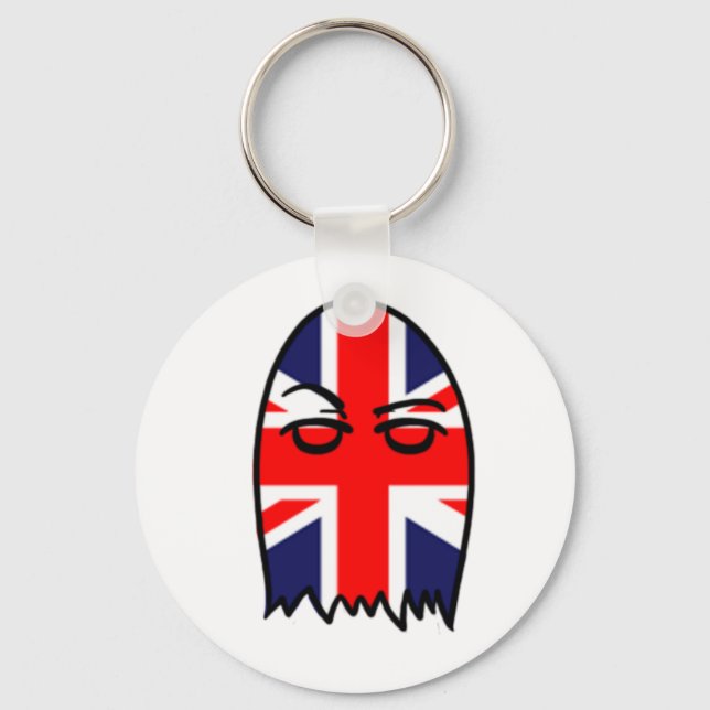 British Flagga Ghostie Nyckelring (Framsida)