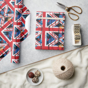 British Flagga Graffiti Art Wrapping Papper Presentpapper
