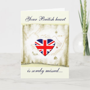 British Flagga Heart/Saknade dig+militär Helgkort