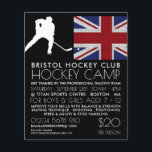 British Flagga, Hockey Player, Camp Advertising Flygblad<br><div class="desc">British Flagga,  Hockey Player,  Camp Advertising Flyers by the Affärskort Store.</div>