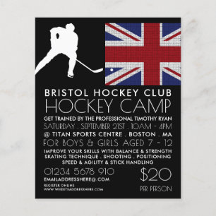 British Flagga, Hockey Player, Camp Advertising Flygblad