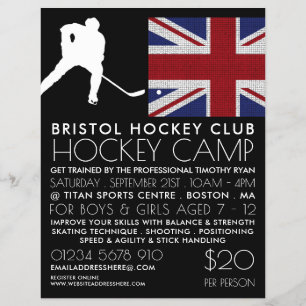 British Flagga, Hockey Player, Camp Advertising Reklamblad