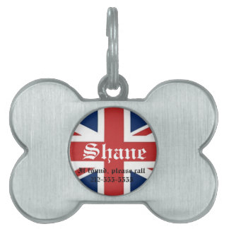 British Flagga Hund Märkre Namnbricka Husdjur