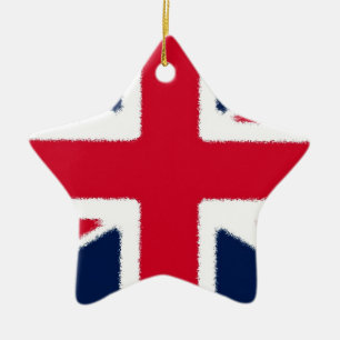 British Flagga Julgransprydnad Keramik