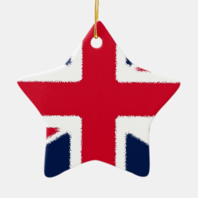 British Flagga Julgransprydnad Keramik (Framsidan)