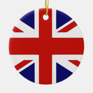 British flagga julgransprydnad keramik