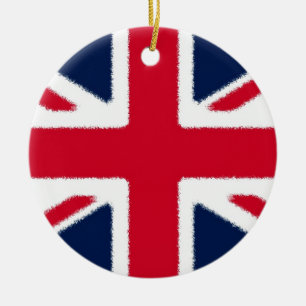 British Flagga Julgransprydnad Keramik