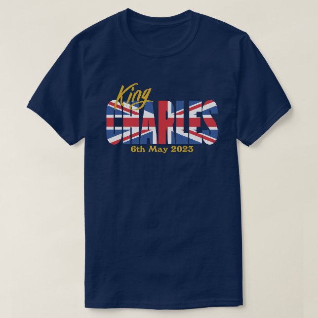 British Flagga Kung Charles T Shirt (Design framsida)