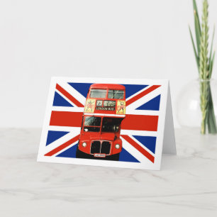 British Flagga och London Buss Kort