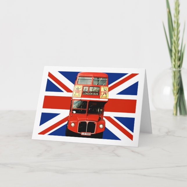 British Flagga och London Buss Kort (Framsida)