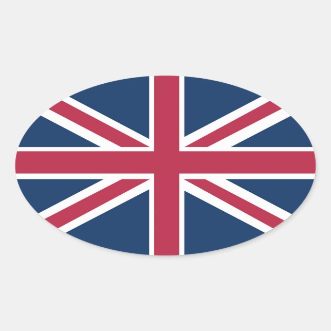 British flagga ovalt klistermärke (Framsida)