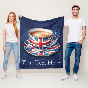 British Flagga på engelska Tekopp Fleecefilt
