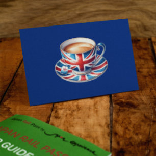British Flagga på engelska Tekopp Kort