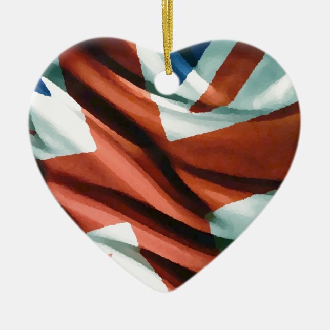 British Flagga Pop Art Julgransprydnad Keramik (Framsidan)