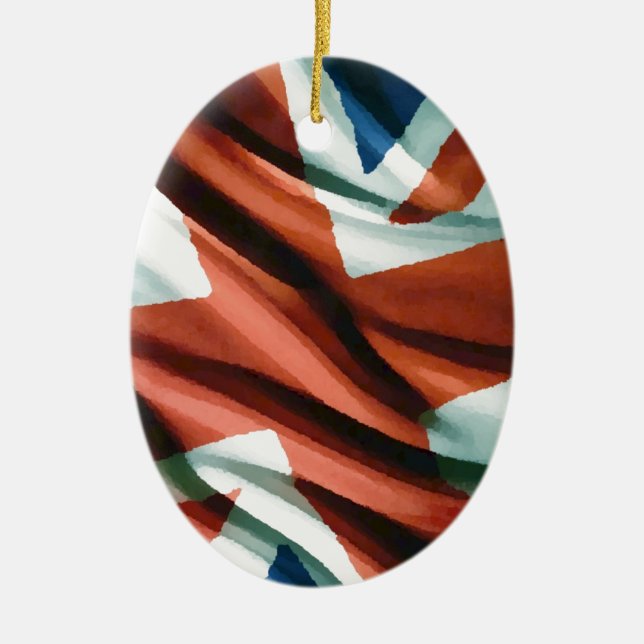 British Flagga Pop Art Julgransprydnad Keramik (Framsidan)
