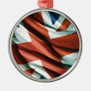 British Flagga Pop Art Julgransprydnad Metall