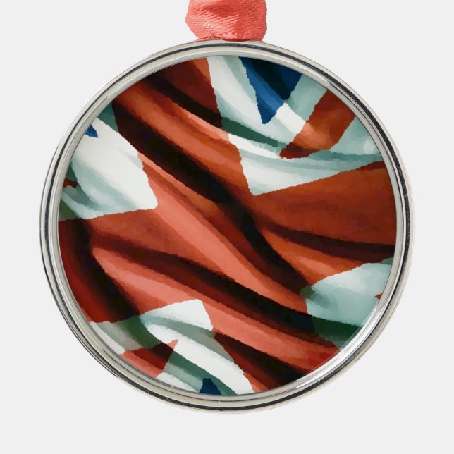British Flagga Pop Art Julgransprydnad Metall (Framsidan)