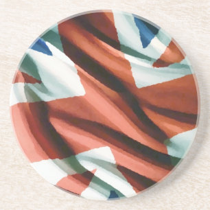 British Flagga Pop Art Underlägg Sandsten
