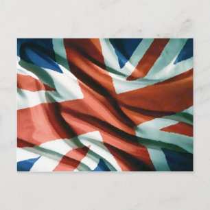 British Flagga Pop Art Vykort