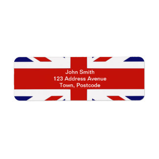 British flagga returadress etikett