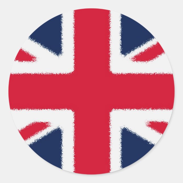British Flagga Runt Klistermärke (Framsida)