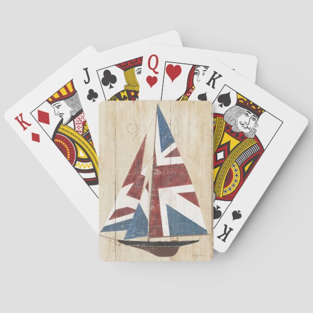 British Flagga Sailboat Spelkort (Baksidan)