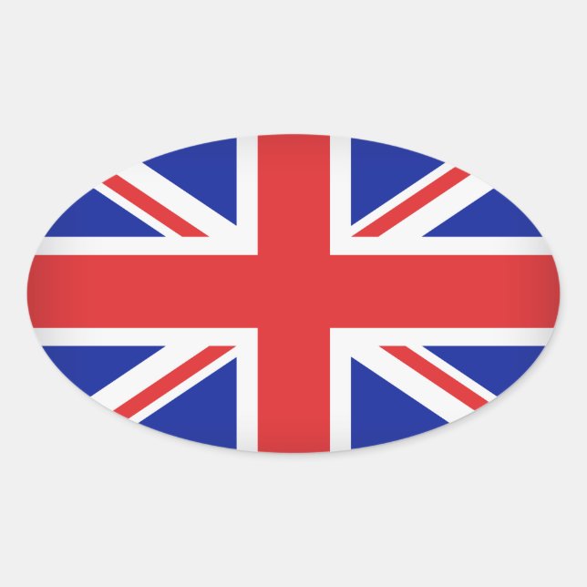 British Flagga Stickers Ovalt Klistermärke (Framsida)