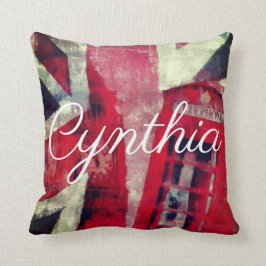 British Flagga Telefon Booth Pillow Kudde