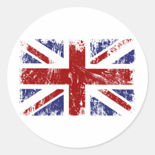 British Flagga Union Jack Punk Grunge Runt Klistermärke
