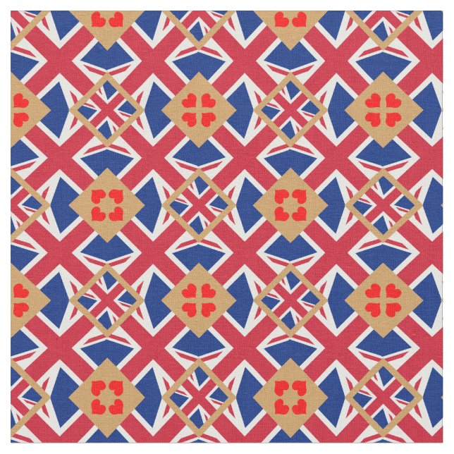 British Flagga & United Kingdom Fabric mode /UK Tyg (Närbild)