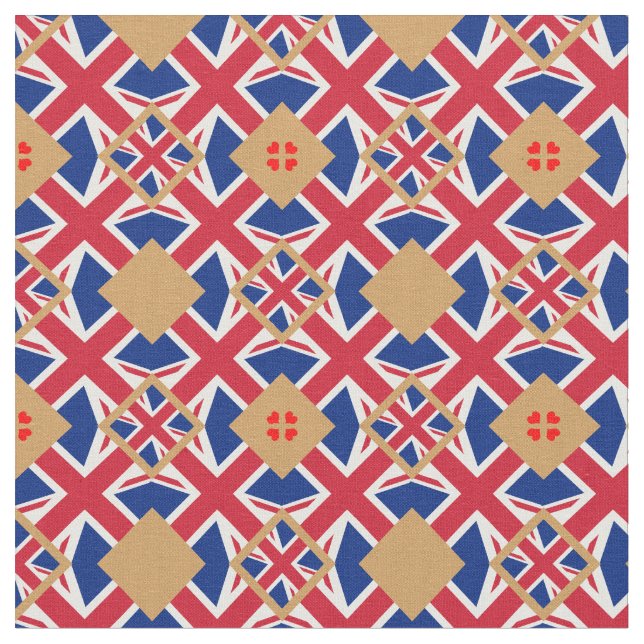 British Flagga & United Kingdom Fabric mode /UK Tyg (Närbild)