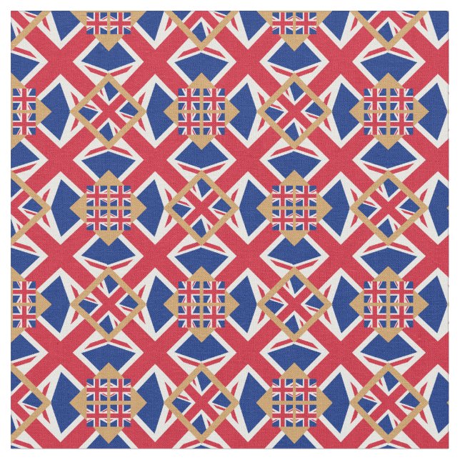 British Flagga & United Kingdom Fabric mode /UK Tyg (Närbild)