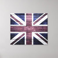British Flagga Vintage Wood