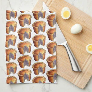 British Food Gris Paj Savory Pastry UK Cuisine Kökshandduk
