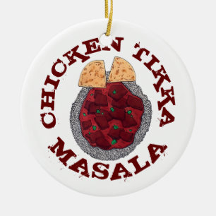 British Food Indian Takeaway Chicken Tikka Masala Julgransprydnad Keramik