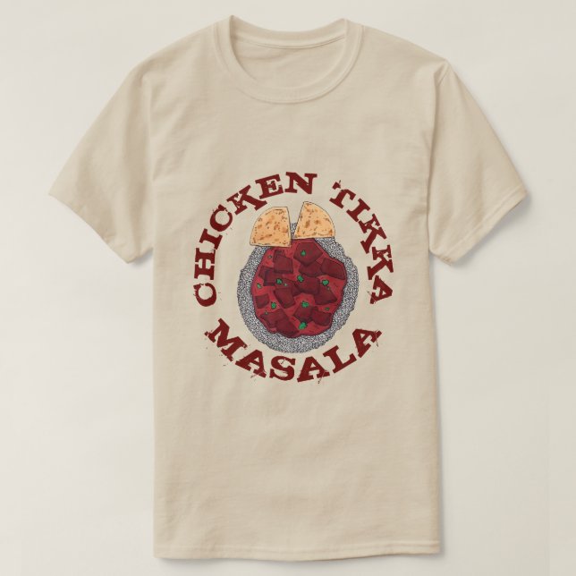 British Food Indian Takeaway Chicken Tikka Masala T Shirt (Design framsida)