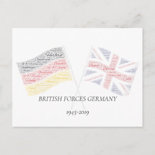 British Forces Tyskland Kor Flagga vykort
