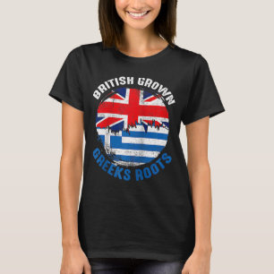 British Grown Greeks Roots Vintage Flaggor för man T Shirt