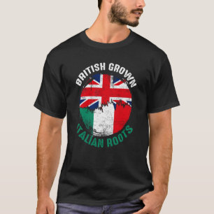 British Grown Italy Roots Vintage Flaggor för mana T Shirt