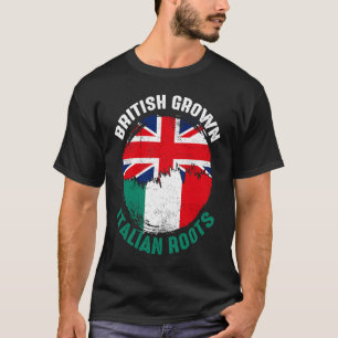 British Grown Italy Roots Vintage Flaggor för mana T Shirt