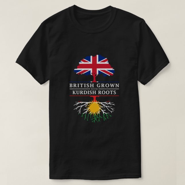 British Grown with Kurdiska Roots Kurdistan Desig T Shirt (Design framsida)