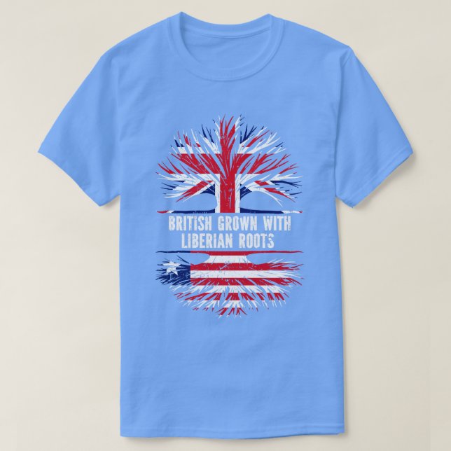 British Grown with Liberian Roots UK Flagga Englan T Shirt (Design framsida)