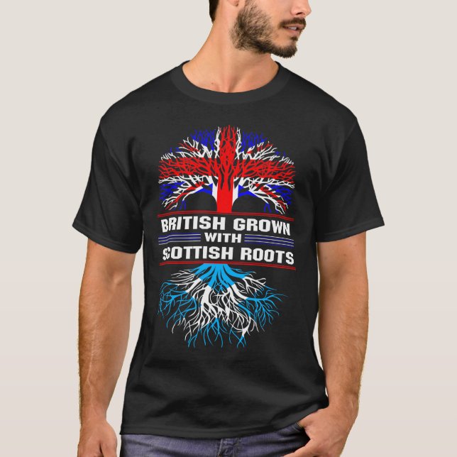 British Grown with Scottish Roots T Shirt (Framsida)