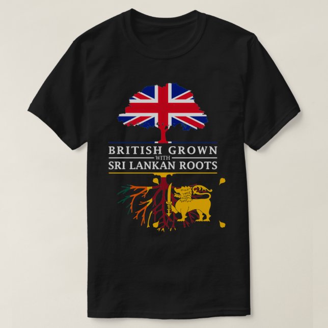 British Grown with Sri Lankan Roots Sri Lanka Desi T Shirt (Design framsida)